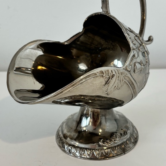Vintage French silver plated sugar scuttle ornate rose detail Bridgerton style - Picture 7 of 12